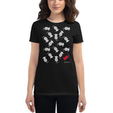 Women's Doodles T-Shirt - The Mice - Zebra High Contrast Apparel and Clothing for Parents and Kids
